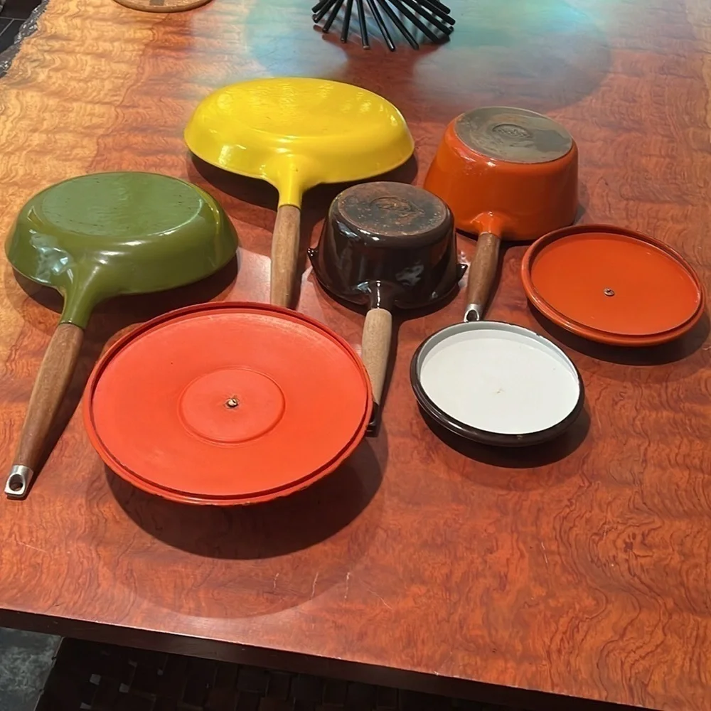 Copco Enameled Cast Iron Vintage Collectible 6 Plus 1 Piece Set of Cookware